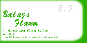 balazs flamm business card