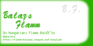 balazs flamm business card